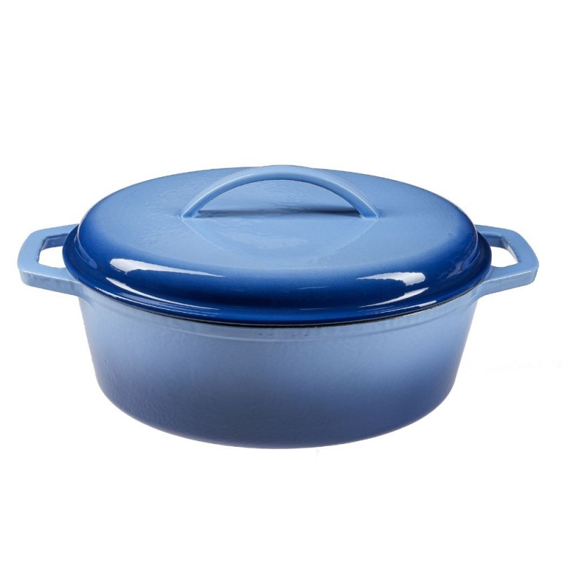 Emajliran litoželezni lonec, Moder, ovalna, 33x27см - Litoželezni lonec